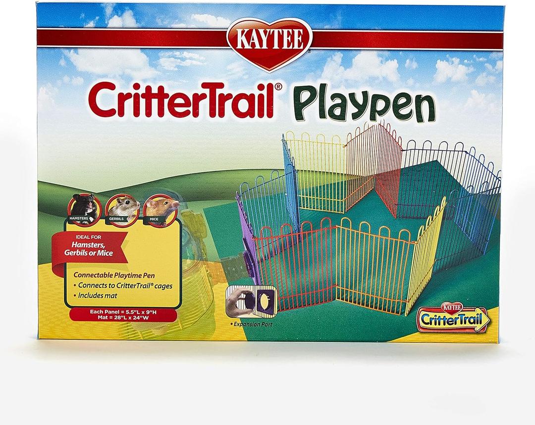 Kaytee CritterTrail Playpen with Mat for Pet Gerbils, Hamsters or Mice Blue Small Kaytee CritterTrail Playpen with Mat for Pet Gerbils, Hamsters or Mice Blue Small