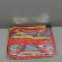 3 Packs Clear Toy Storage Bags- 9.4 x 6.7 x 4.3 Inch Transparent PVC Toy Organizing Bags with Zipper- Waterproof Toy Storage Organizer Pouch for Building Blocks, Small Toys (Red, Blue, Yellow)