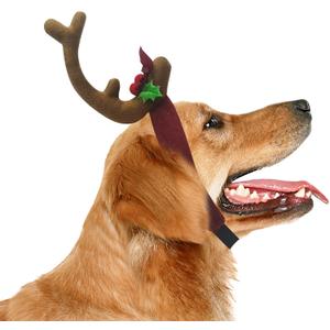 Antler Horn Headpiece Reindeer Headband Costume Hat Horn Christmas Gift Headband Accessories (Large, Brown)