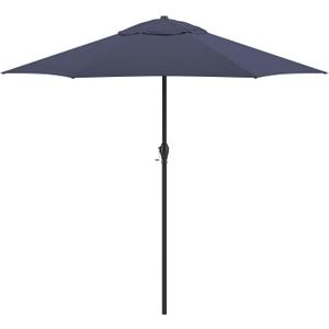 Sunline 9 ft Patio Umbrella with Crank & Push Button Tilt, Outdoor Market Umbrella with UV Protection & Wind Vent, Metal Frame for Deck, Pool & Table, Navy Blue