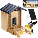 Bird Feeder, 5MP Solar-Powered Smart Bird Feeder with Camera, AI Identifies Birds 10000+, 2.4GHz, Color Night Vision, Instant Notification, Easy to Use, 1.5L Birds Feeders for Outdoor, Yard