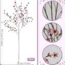3 Pcs Cherry Blossom Branches Artificial Flowers for Spring Summer Indoor Decoration Faux Cherry Blossom Long Stems Fall Silk Fake Flowers for Tall Vase Arrangements Home Wedding Table Brown