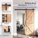 EaseLife 5.5 FT Sliding Barn Door Track and Handle Hardware Kit, Straight Pulley,Slide Smoothly Quietly,Easy Install (5.5FT Track Kit for 30"~33" Wide Single Door)