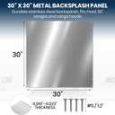 CALPALMY 30"x30" Metal Backsplash Panel for Stove, Reversible Flat Wall Shield, Heat-Resistant Kitchen Splatter Guard for Cooking Range, Easy-Clean Backsplash Sheet with Pre-Drilled Holes & Screws, 30"x30" Square