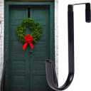Black Wreath Hanger - Strong Bearing Fall Wreath Christmas Halloween Decorations Carbon Steel Wreath Door Hook 5" Height Wreath Hangers, Home Dcor Accents
