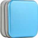 UENTIP DVD Case,48 Capacity CD Case for Car Portable Zipper Holder Large Storage CD Wallet CD Organizer Home Travel (Sky Blue, 48)