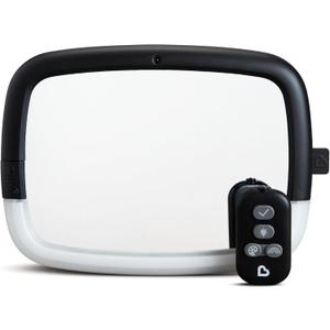 Munchkin Baby Car Mirror for Rear Facing Car Seats, Night Light LED Pivot 360 Baby in-Sight Adjustable Auto Mirror, Black
