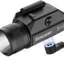 Gmconn 1250 Lumen Pistol Light, Compact Adjustable Rail Mounted Flashlight Mini Weapon Light with Strobe Mode for Picatinny MIL-STD-1913, Glock (1250 Lumen)