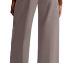 NIMIN Women Wide Leg Pants High Waisted Dressy Work Trousers Business Slacks Casual Pants with Pockets Mocha Brown, Small