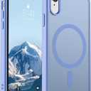 SUPFINE Magnetic for iPhone XR Phone Case(Compatible with MagSafe)(Military Grade Drop Protection) Slim Translucent Matte Shockproof with Anti-Fingerprint Phone Case,Blue Purple
