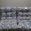 Greendale Home Fashions Outdoor 44 x 22-inch High Back Chair Cushion, Set of 2, Azure 2 Count