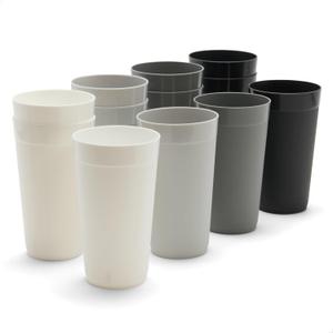 Betta 20oz Everyday Tumbler - Slate Set, 12 Count, PP Drinking Glasses, BPA-Free, Shatterproof, Microwave Safe and Top Rack Dishwasher Safe Plastic Stackable Water Cups