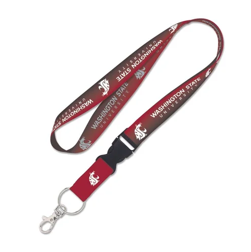 Washington State Cougars Gradient Lanyard with Detachable Buckle, 1"
 2 Pack