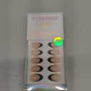 BTArtbox Press On Nails Short - Dot Couture, Lamp-Curable Almond Black French Tip Press On Nails with Glue and Adhesive Tabs for Women, Soft Gel Glue On Nails in 16 Sizes - 32 Stick On Nails Kit