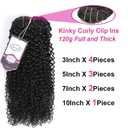 Kinky Curly Clip In Hair Extensions for Black Women Human Hair, Urbeauty Curly Hair Extensions Clip in Human Hair for Black Girl, 3c 4a Kinky Curly Hair Clip Ins for Women 10 Inch (Pack of 1), Kinky Curly Clip in Extensions