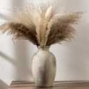 Ceramic Rustic Flower Vase, 8.27 Inch Vintage Pottery Home Decor, Antique Farmhouse Terracotta Vase for Living Room, Table, Shelf, Mantel Decoration, Farmhouse - Natural Brown