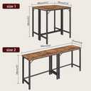 MAHANCRIS Narrow Bar Table, 63-Inch Pub Table for Dining Room, Counter Bar Tables with Sturdy Metal Frame, Connectable Bar Table, Multifunctional Console Table, Rustic Brown BTHR1601, 63"L x 13.8"W x 35"H