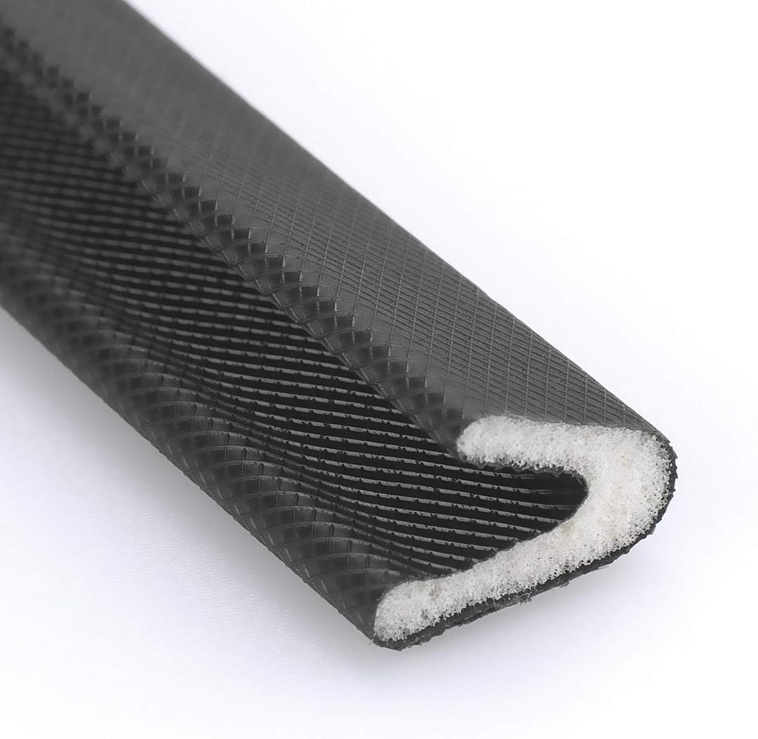 Weather Stripping for Door/Windows X 18 Feet Long, V Shape Adhesive Weather Strip Door Frame/Windows Frame Seal PU Foam Strip Weather Seal Door Insulation Anti Collision Soundproof (Black)