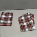 AQOTHES Pack of 2 Christmas Plaid Decorative Throw Pillow Covers Scottish Tartan Cushion Case for Farmhouse Home Holiday Decor Red and White, 18 x 18 Inches