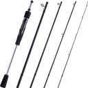 Goture Portable Travel Spinning Fishing Rod - 5/6 Sections Adjustable Rods with Case - Lightweight 24T Carbon Fiber Fishing Rods for Trout Bass Walleye Pike Saltwater Freshwater, Black
