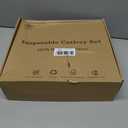 Bamboo Compostable Cutlery Set 100 Pack - Biodegradable Utensils with Forks, Knives, Spoons & Napkins - Eco Friendly Disposable for Wedding, Party & Camping