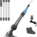 Spa Vacuum for Hot Tub, Cordless Pool Vacuum for Above Ground Pool, Lightweight Handheld Pool Cleaner with 2 Brush Heads, Rechargeable Stick Spa Cleaner (Blue)