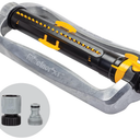 Melnor 65154AMZ XT Turbo Oscillating Sprinkler, Metal Base, 4,500 sq. ft., Quick Connect Bundle, 3-Way Adjustable, Black, Yellow
