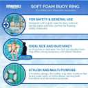 SWIMLINE HYDROTOOLS Life Preserver Ring Pool Buoy |Soft Foam Personalized Life Ring | 18" Diameter | Dual-Use Life Safety Decoration | Includes Life Preserver Surround Rope | Lightweight & Durable, White