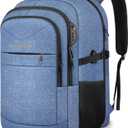 Lapsouno Extra Large Travel Backpack, TSA Laptop Backpack, 17 Inch Bag ith USB Port, 40L Carry on College School Computer Bag for Men Women, Blue