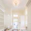 Modern Flush Mount Glass Ceiling Light, Gold Hallway Lights Vintage Chandelier, 4-Light Unique Light Fixture for Bedroom Entryway Loft Kitchen Laundry Bathroom Farmhouse