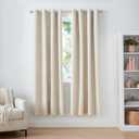 Amazon Basics Room Darkening Blackout Window Curtain with Grommets, Energy Saving, Noise Reducing, 100% Blackout, for Living Room and Bedroom, 52 x 84 inches, Beige, 2 Panels