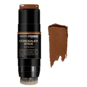 Gentlehomme - Concealer Stick - Mens 2-in-1 Concealer & Brush - For Blemishes, Dark Circles, Scars, Acne & Uneven Skin Tones - Natural Finish - All Skin Types - Vegan - Extra Rich - 1 Stick