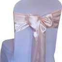 WELMATCH Blush Pink Satin Chair Sashes Ties - 12 pcs Wedding Banquet Party Event Decoration Chair Bows (Blush Pink, 12) (6.5"x108")