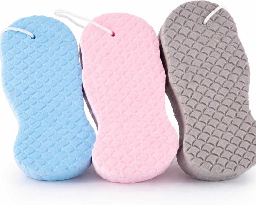 3D Magic Body Scrubber Exfoliator Bath Sponge, Super Soft Shower Exfoliating Dead Skin Remover for Adults, Children & Pregnant Women, Skin Friendly &Reusable for All Skin Types(Blue+Pink+Gray) 3 Pack