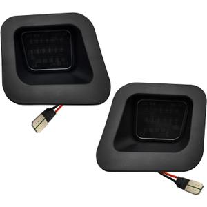 Full LED License Plate Light Tag Lights Assembly Compatible with 2003-2018 Dodge RAM 1500 2500 3500 Pickup Truck, 6000K White, Smoke Lens, 2 PCS (Black)