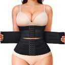 LODAY Segmented Waist Trainer for Women Corset Shapewear Waist Cincher Tummy Control Faja Body Shaper
(Black, Large)