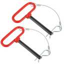 1/2 x 4 Inch Trailer Hitch Pin, Trailer Gate Pin for Towing Tractor, Lawn Mower, Car, Rubber Handle, with Safety Clip Anti-Loss Rope (Pack of 2