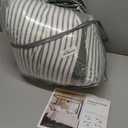 MooMee Striped Duvet Cover Set 100% Washed Cotton Linen Like Textured Breathable Durable Soft Comfy (Dark Grey White Classic Stripes, King 104"x90")