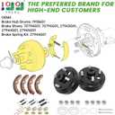 10L0L Golf Cart Brake Maintenance Kit, Rear Brake Hub Drum with Brake Shoes and Spring Kit, Compatible with 1997-Up Electric EZGO TXT PDS, OEM# 19186G1 70794G01 70795G01 27943G01