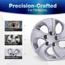 15'' Hubcaps Wheel Covers for 2013-2015 Honda Civic Sedan & 2013 Honda Civic Coupe, ABS+PC Plastic Bolt-on Hubcap Replacement Set of 4, 15 inch Silver OEM# 44733-TR3-A00