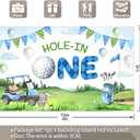 72x43inch Fabric Cartoon Hole in One Golf Backdrop Sports Theme Blue Sky White Clouds Green Grass Photography Background Boys Party Decorations Photo Banner Booth