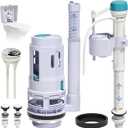 3-Inch Dual Flush Valve Replacement Kit for 2-Piece Toilets, Universal Toilet Repair Kit with Push Button, Fill Valve, Gasket & Bolts,Compatible with Glacier Bay, Kohler, American Standard, and Toto
