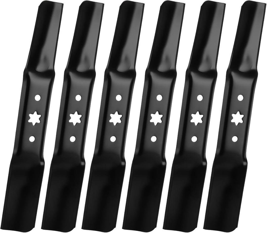 942-05052A 50" Mower Blades 6 Point Star for Cub Cadet XT1 LT50 GT50 XT2 LX50 ZT1 ZT2 50 RTZ S50 L50 SX50 LX50 L34 Zero Turn Troy-Bilt Super Bronco Mustang 50" Lawn Tractor, Medium Lift, 6 Pack Black
