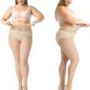 MANZI 4 Pairs Plus Size Pantyhose for Women 20 Denier Sheer Stocking (XL)