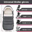Universal, Weather-Proof, Warm Stroller Footmuff | Extendable Winter Cover | Adjustable Buckle | Stroller Bunting Bag | CosyDiary Stroller Accessories | Stroller Cover