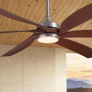 64 Inch Brown Ceiling Fans with Lights, Reversible Quiet DC Motor, Modern Ceiling Fan with Light and Remote, Indoor or Outdoor Use