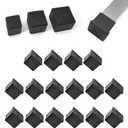 16 Pcs 1-1/4" x 1-1/4" Square Rubber Chair Leg Caps, PVC Table Leg Covers, Flexible & Anti-Slip Furniture Leg End Caps, Chair Leg Floor Protectors for Bar Stool Leg Patio Indoor, Black