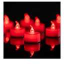 LANKER 24 Pack LED Tea Lights Candles, Flickering Red Flameless Tealights, Long Lasting Battery Operated Fake Candles, Decoration for Wedding, Halloween and Christmas (Red  24pcs)