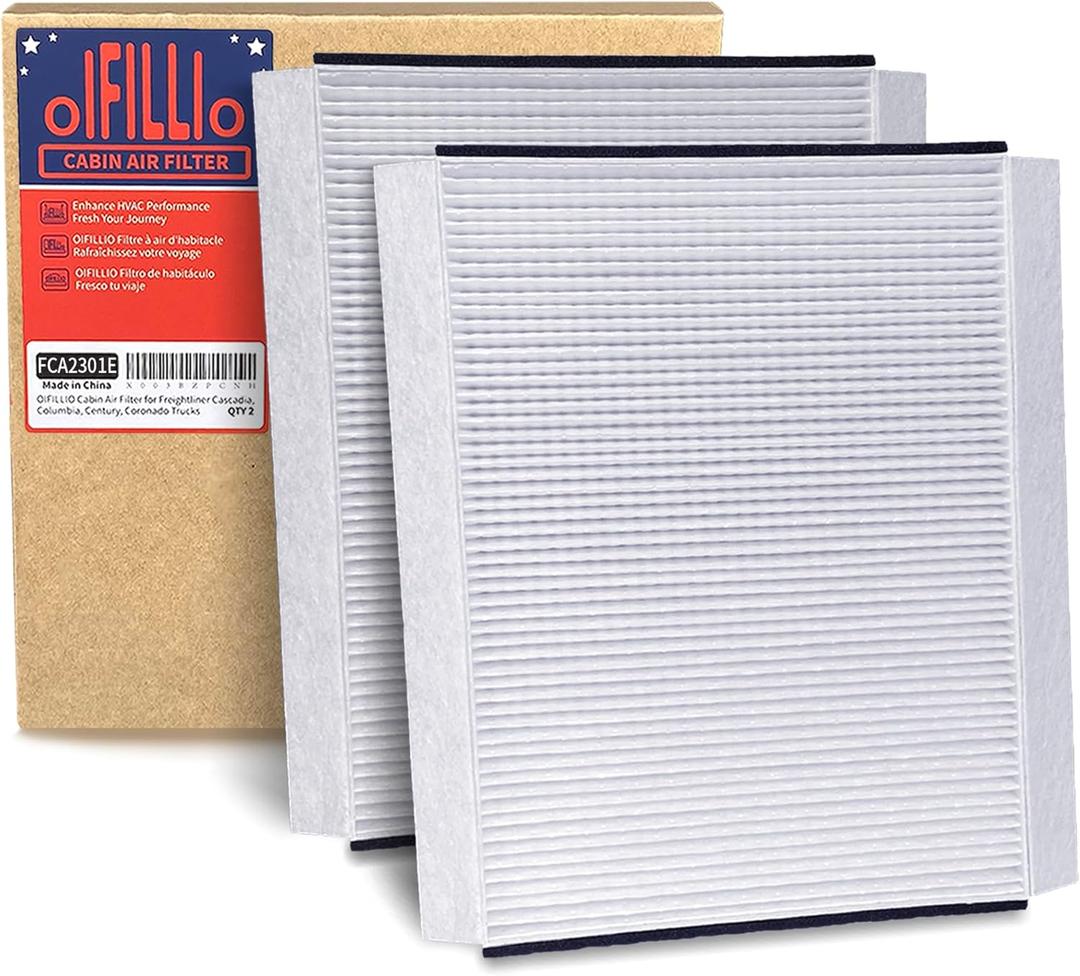 OIFILLIO Cabin Air Filter for Volvo VNL 780 760 860 670 630; VN 780 670; VH VHD VNM Trucks, Replace AF26405 P606555, 20435801, PA10187, 49084, PA4681 with Spongy Electrostatic Fiber, 
2pcs