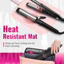 Mancro Hot Hair Tools Travel Bag with Separate Heat Resistant Mat, Large Capacity Wide-open Pouch, Hair Accessories Organizer for Flat Irons, Straighteners, Curling Iron,Travel Essentials for Women, Pink